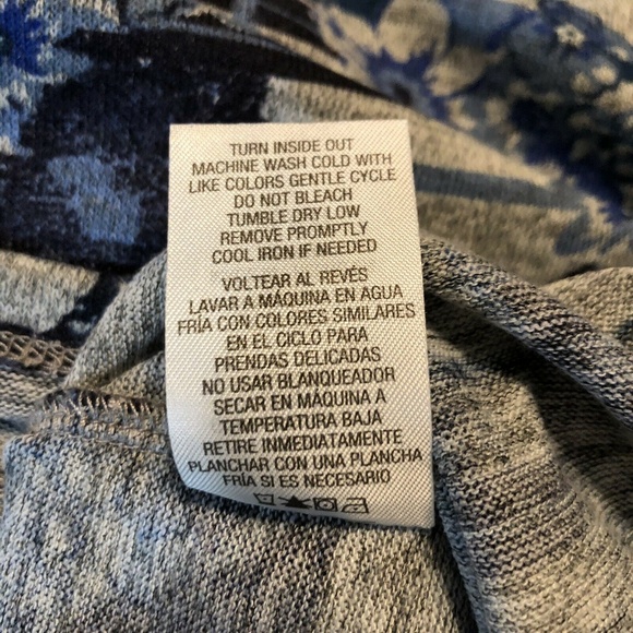 IB Diffusion Womens Long Sleeve Shirt Blue Floral - Picture 5 of 5